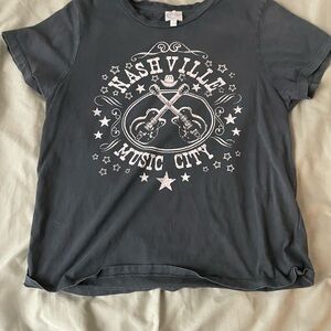 Francesca's Collections Gray Nashville Music City Crop Top